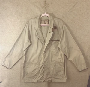 Madison Creek Outfitters Jacket Mens Sz M Khaki Elbow Patch Chore Barn Utility - Picture 1 of 9