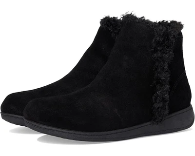 Vionic Unwind Suede Faux Shearling Lined Bootie Slippers - All Size - Image 1 of 4