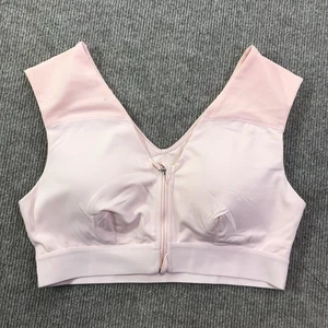 Tommie Copper Sports Bra Womens Large Pink Shoulder Support Zip Compression - Picture 1 of 16