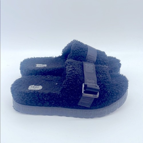 Sandali UGG Fluffita pelle di pecora sherpa slip on plateau tg 12
