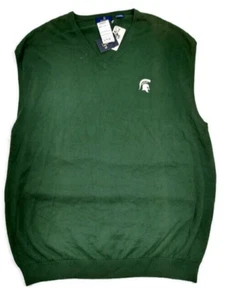 Chaleco Suéter ENRO NUEVO CON ETIQUETAS Para Hombres 3XL Alto Verde Michigan State Spartans - Imagen 1 de 3