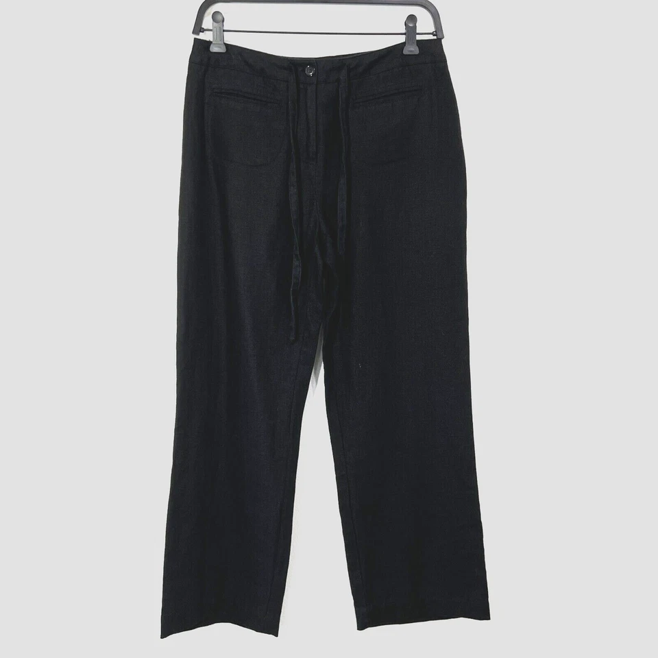 Pantalones Charter Club Classic Fit 100 % lino pierna ancha para mujer 4 ligeros Foto 1 de 4