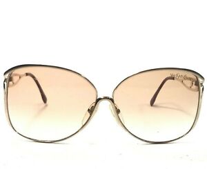 Vintage Yves Saint Laurent 3604 Sunglasses Oversize Gold Pink Gradient Lenses