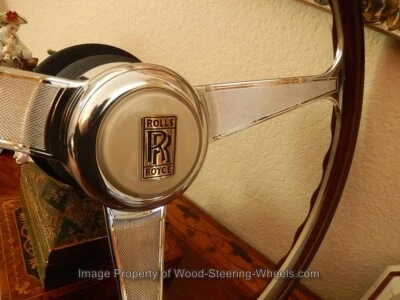 Volante de Madeira Rolls Royce Corniche II 1986 1989 15" Marfim Botão de Buzina NOVO - Imagem 1 de 4