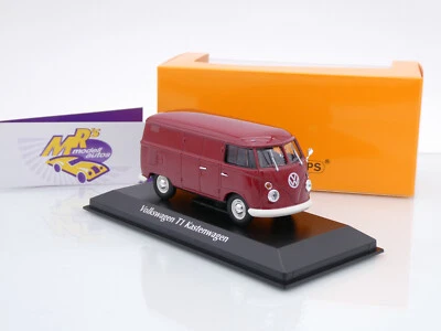 Maxichamps 940052201 # Volkswagen VW T1 Kasten Baujahr 1963 " dunkelrot " 1:43 - Bild 1 von 3