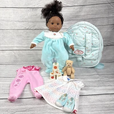 American Girl Bitty Baby Twin Doll Black African American Outfits Bear Bag - Image 1 of 4