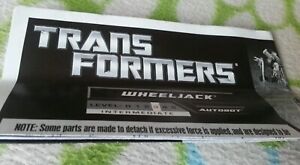 Transformers GENERATIONS WHEELJACK INSTRUCTION BOOKLET ONLY FREE S/H