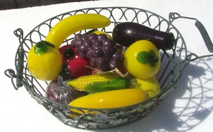 Vintage Fruit and Vegetable Murano Style Art Glass Hand-Blown Colorful Lot 15 pc - Picture 1 of 9