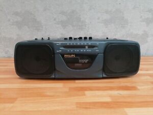 Philips NR6100/05S Boombox Cassette Tape Player Recorder Radio Portable Stereo