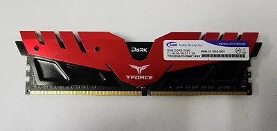 TEAMGROUP T-FORCE DARK 8GB DDR4 2400GHz PC4-19200 1.2V TDRED48G2400HC14BK - Image 1 of 3