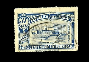 Uruguay Stamps / 1949/ Air Mail / 100 years of Montevideo University / Used #2 - Picture 1 of 1