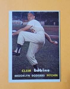 1957 Topps #53 Clem Labine Dodgers - NM Off Centered