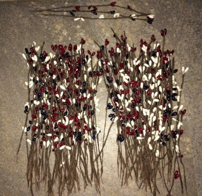 Set/50 7" 7 inch AMERICANA AMERICAN Pip Berry Garland Picks Craft Supplies Pips - Image 1 of 4