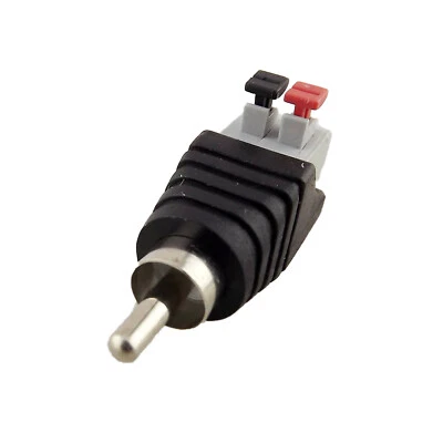 10x RCA Male Push-in Type Spring Screwless Terminal Quick Connector CCTV Camera - Image 1 of 4