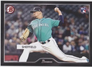 2019 JUSTUS SHEFFIELD Topps On Demand Inspired By '55 Bowman Set 7 MARINERS
