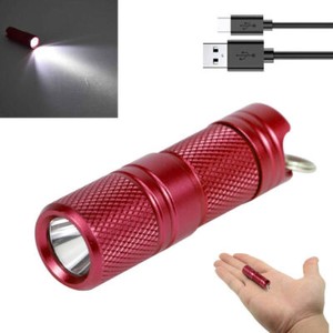 Mini 530Lumens EDC LED Keychain Pocket Torch Light Flashlight USB Rechargeable