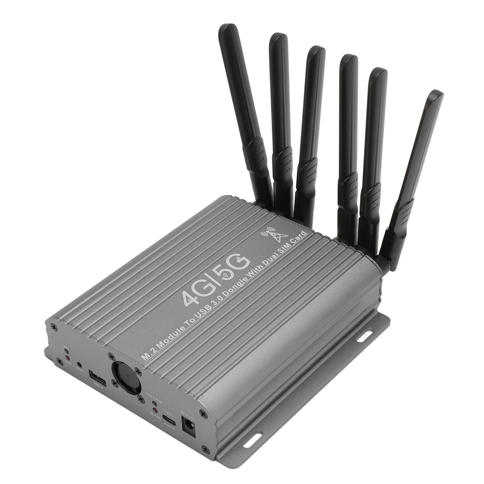 4G 5G Module To USB 3.0 Adapter Dual Cooling Fan High Gain Antenna 2 SIM Card S - Image 1 of 4