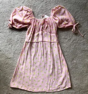 FAITHFUL THE BRAND Women Square Neck Mini Dress Luda Floral Pink Size 2-XS NWT - Picture 1 of 6