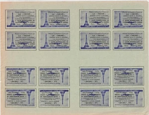 France - Aviation, 1st Jet Flight England-France sheet 1946(M) - Picture 1 of 1