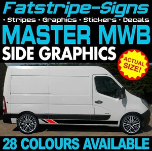 to fit RENAULT MASTER MWB L2 GRAPHICS STICKERS STRIPES DECALS DAY VAN CAMPER - Picture 1 of 2