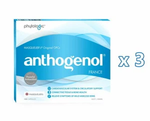 3 x Anthogenol 100 Vegetarian Capsules with MASQUELIER’S Original OPCs New Pack - Picture 1 of 4