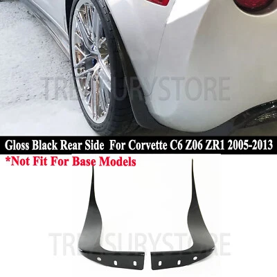 Protectores contra salpicaduras traseros negro brillante para Chevy Corvette C6 Z06 ZR1 2005-2013 Foto 1 de 4