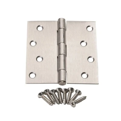 EAST WEST CONSOLIDATED 12 PCS Satin Nickel Steel Door Hinge 4" Square Edge Corner SN 61970