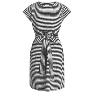 NEW J.Crew Short Sleeve Tie Front T-shirt Dress, Black & White Stripe, Size M - Picture 1 of 9