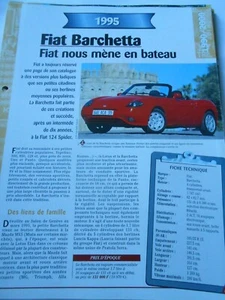 Fiat Barchetta 1995 Fiche Technique Auto - Picture 1 of 2