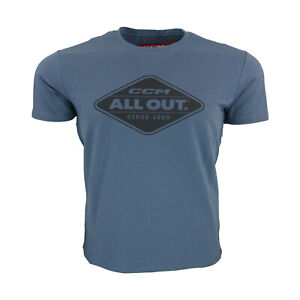 CCM Hockey All-Outside SS T-Shirt Size Senior/Adult-Vintage Blue