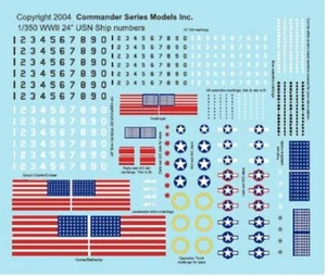 1/350 ISW 1006 - USN WW2 Numbers/Stars/Flags expanded Decals - Picture 1 of 3