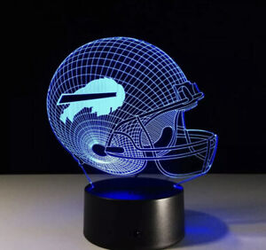 Buffalo Bills LED Night Light Lamp Home Decor Football Collectible Gift NFL