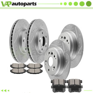 Brake Pads And Rotors Front + Rear For ACURA TL 2004 - 2006 2007 2008 Drilled