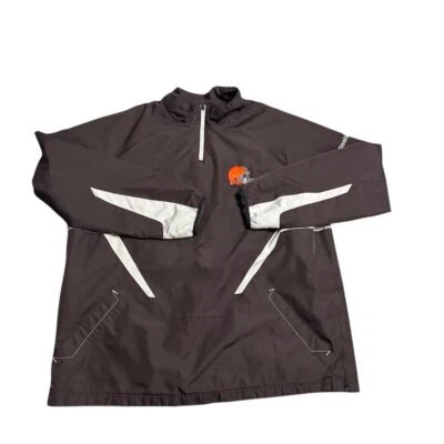 Vintage Reebok Men's Size XXL Browns NFL 1/4 Zip Light Weight Pullover Jacket - Image 1 of 4