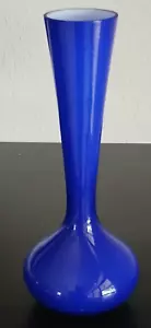 Blue Glass Vase 8" Tall Vintage - Picture 1 of 18
