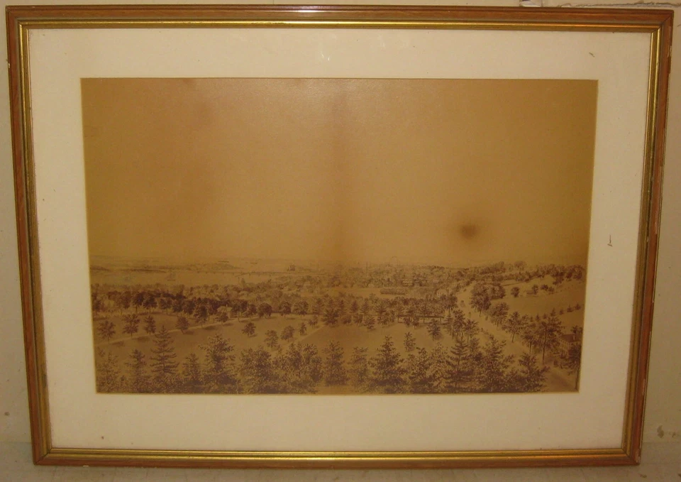 Antique 'NEWBURYPORT Mass in 1876' EDWIN WHITEFIELD Birds Eye View PHOTOGRAPH - Image 1 of 4