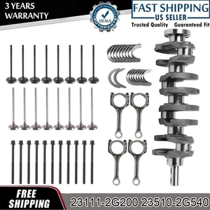Fit HYUNDAI KIA 2.4L G4KJ Engine Rebuild Kits with Crankshaft Con Rods Valve Set - Picture 1 of 19