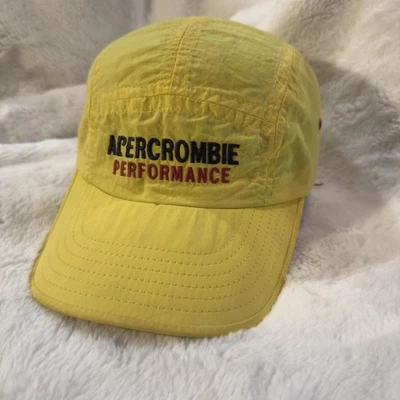 Vintage Abercrombie Performance Hat Cap Strap Back One Size Yellow Mens 90s USA - Image 1 of 4
