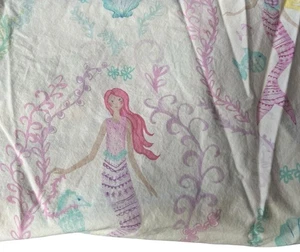 Pottery Barn Kids Bailey Meerjungfrau Druck mehrfarbig voll flaches Blatt - Bild 1 von 6