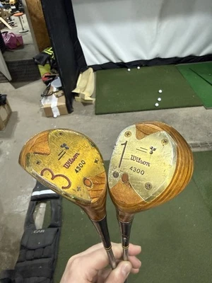 Vintage Wood Golf Clubs - Sam Sneed Wilson 4300 1 Driver & 3 Fairway Wood LH - Image 1 of 4