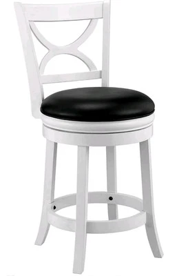 Ball & Cast Swivel Counter Height Barstool 24 24Inch -1pc, Distressed White - Image 1 of 4