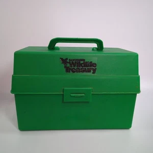 Vintage 1970's Illustrated Wildlife Treasury Animal Fact Cards+Carrying Case 600 - Picture 1 of 6