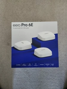eero Pro 6E Tri-Band AX5400 Wi-Fi 6E Router Mesh System - White (3-Pack) - Afbeelding 1 van 2