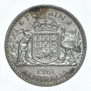 SILVER - WORLD Coin - 1961 Australia 1 Florin - World Silver Coin *881 - Picture 1 of 3