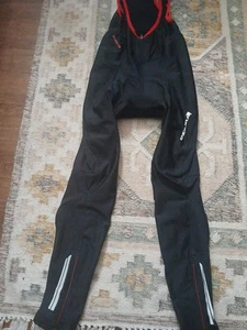 Endura Mens Wind-chill Cycling Bib long Padded Compression Pant M/Blk, Red Trim - Picture 1 of 11