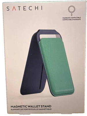 Apple Store Satechi Magnetic Wallet Stand - MagSafe Compatible, Blue on Aqua - Image 1 of 2