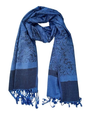 Xale de seda feito à mão pashmina envoltório de cashmere estola cachecol boêmio cigano dama de honra - Imagem 1 de 4