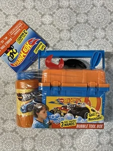 NEW Hot Wheels BUBBLE TOOL BOX With 3 Tool Shaped Wands - Spill Resistant - Picture 1 of 6