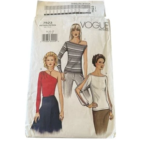 Vogue 7523 Sewing Pattern Misses Top Uncut 2001 US 8 10 12 Off Shoulder Slits - Picture 1 of 3