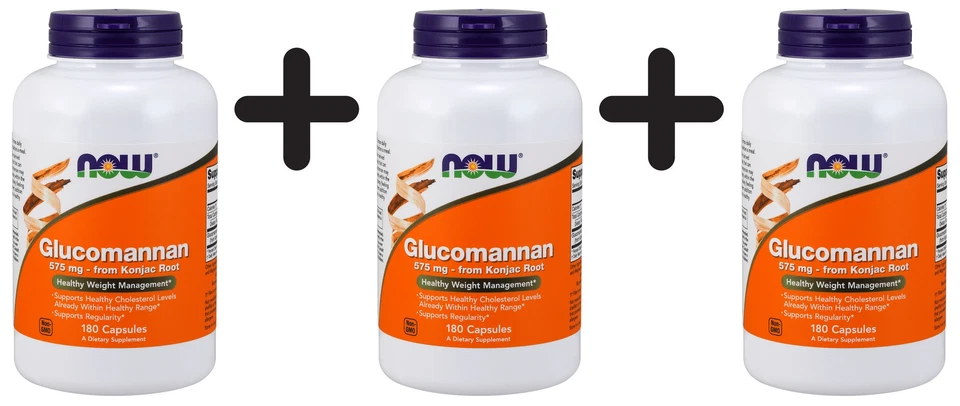 3 x NOW Foods Glucomannan, 575mg from Konjac Root - 180 caps (144,33 EUR/kg) - Bild 1 von 1
